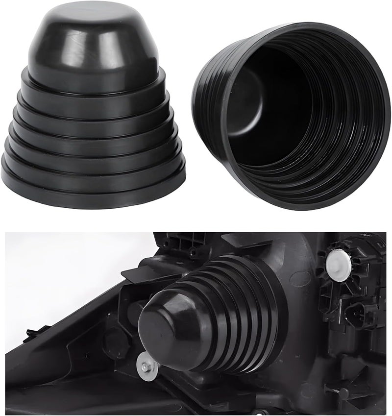 FSTURIOS 2 PCS Car Headlight Dust Covers, 100mm 4" Headlight Housing Cap Vehicle Forward Light Cover, Dustproof Flexible Rubber Sealed Headlamp Cap, Waterproof Car Front Lamp Cover - Image 1